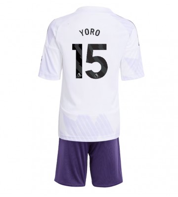 Manchester United Leny Yoro #15 Udebanetrøje Børn 2025-26 Kortærmet (+ Korte bukser)